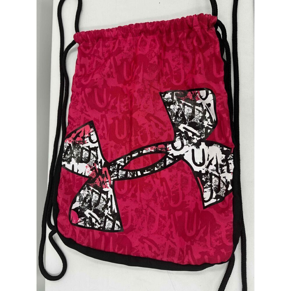 Under Armour Red Graphic Logo Drawstring Sackpack Bag